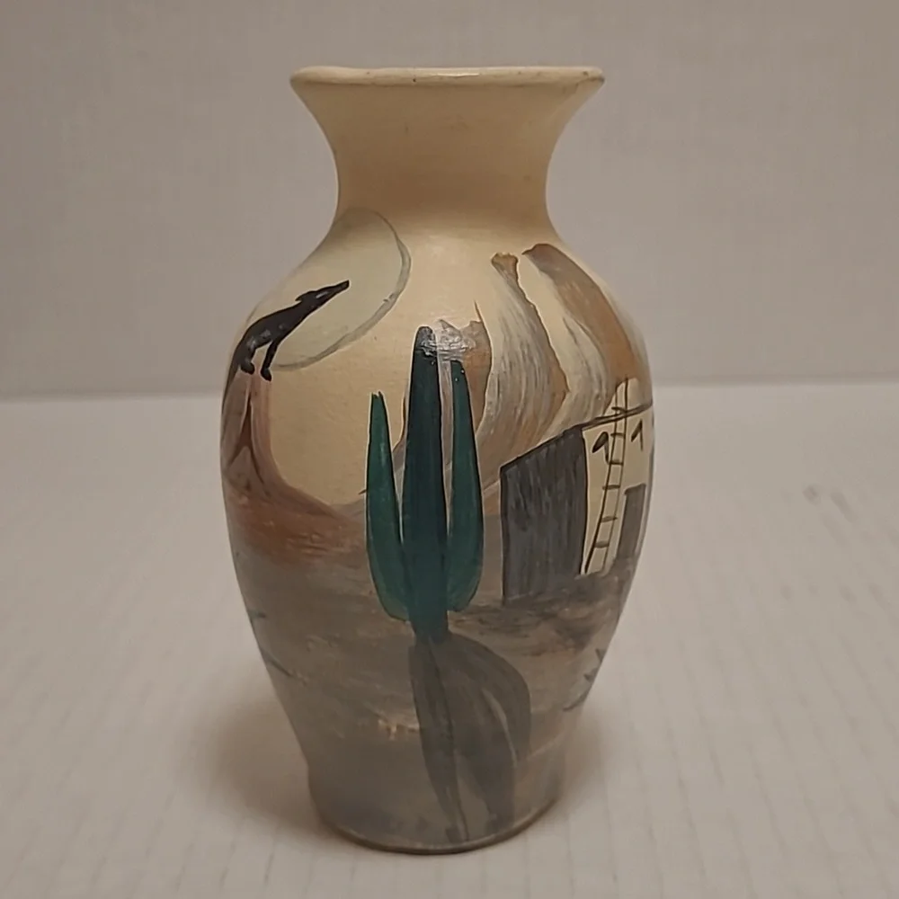 Vintage Signed Mexican Pottery Vase